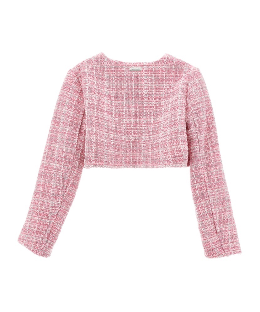 Monnalisa Tweed Jacket In Pink