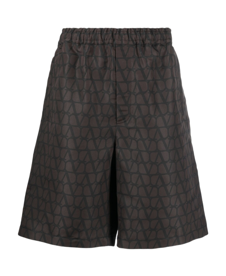 Valentino Iconographic Print Bermuda Shorts In Black