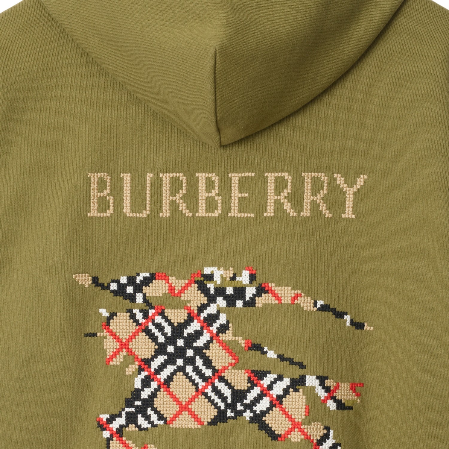 Shop Burberry Cross Stitch Ekd Cotton Hoodie