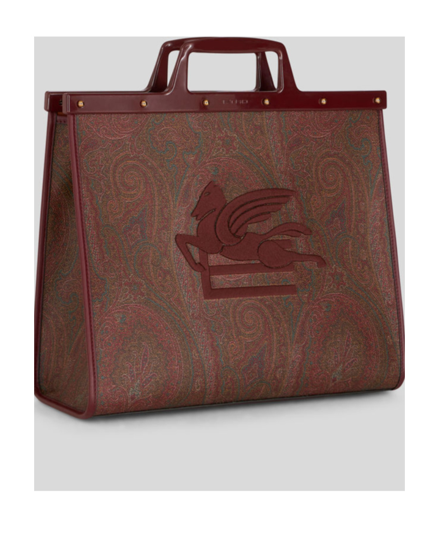 Etro Love Trotter Tote Bag Red In Brown