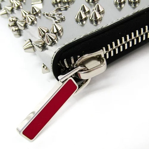 Christian Louboutin Rivet Zipper Purse In White