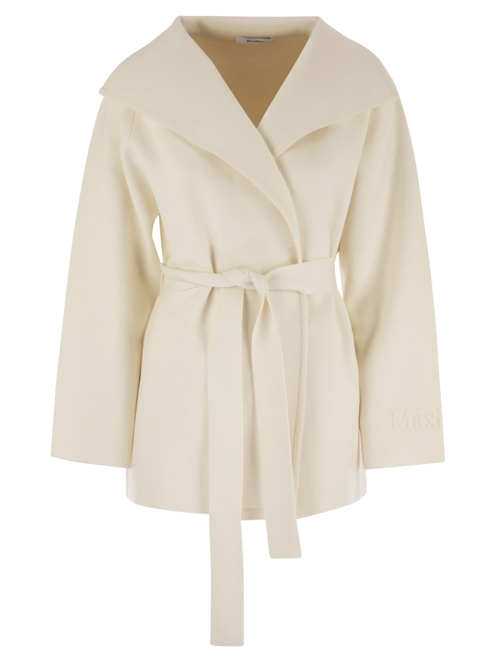 Max Mara Rea Belted Coat In White