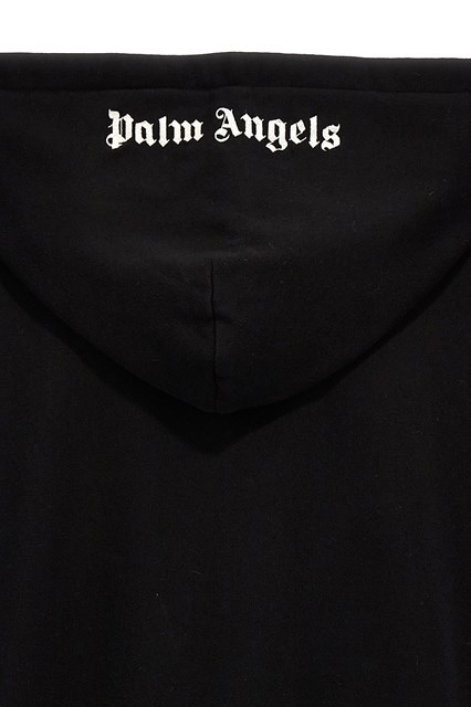 Palm Angels Brand-embroidery Kangaroo-pocket Relaxed-fit Cotton-jersey Hoody In Black