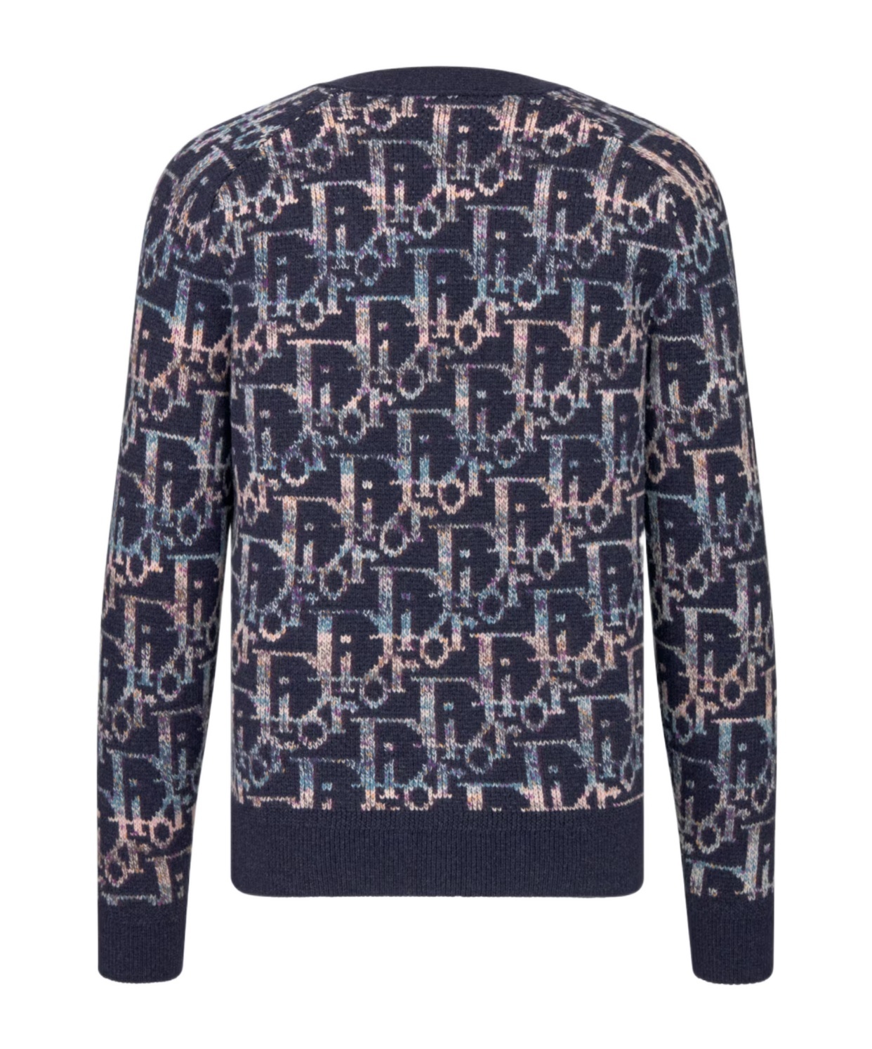 Dior Oblique Button Wool Knitted Cardigan In Black