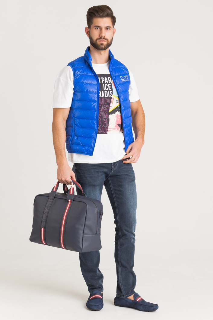 Ea7 Waistcoat Quilted Down Jacket In Blue