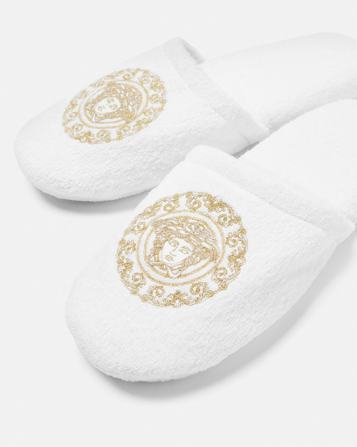 Versace Medusa Gala Slippers In White