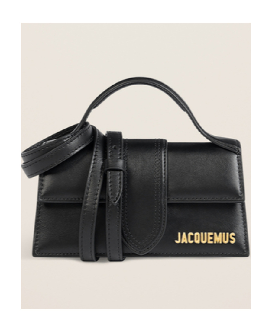 Jacquemus Le Bambino Small Leather Shoulder Bag In Black