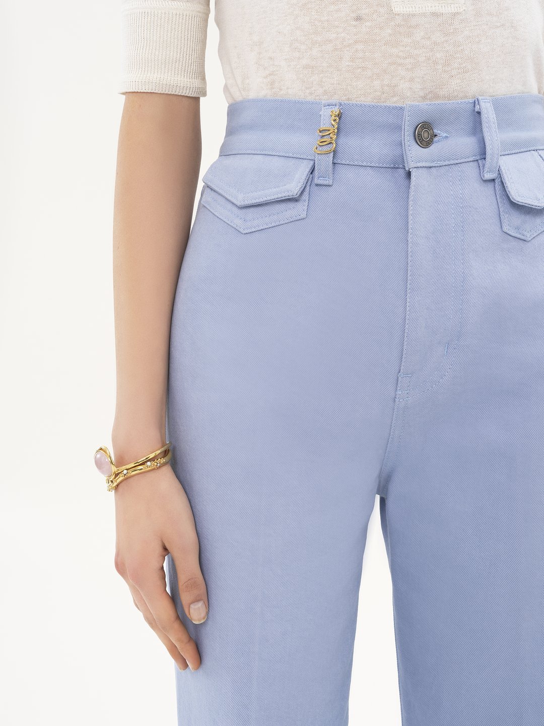 Shop Chloé High-rise Flared Jeans In Blue