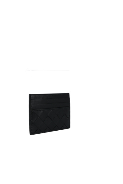Shop Bottega Veneta Intrecciato-weave Cardholder In Black