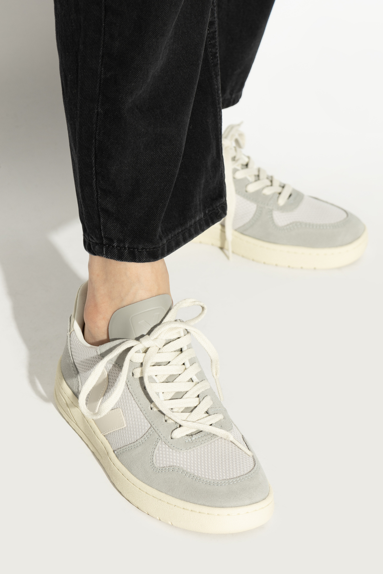 Shop Veja V10 Sneakers In Gray