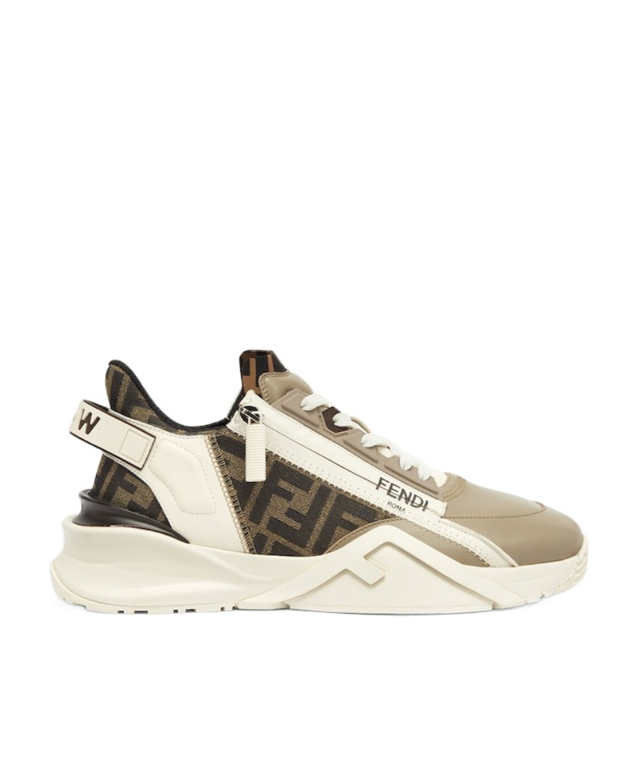 Fendi Flow Side-zip Trainer Sneakers In White