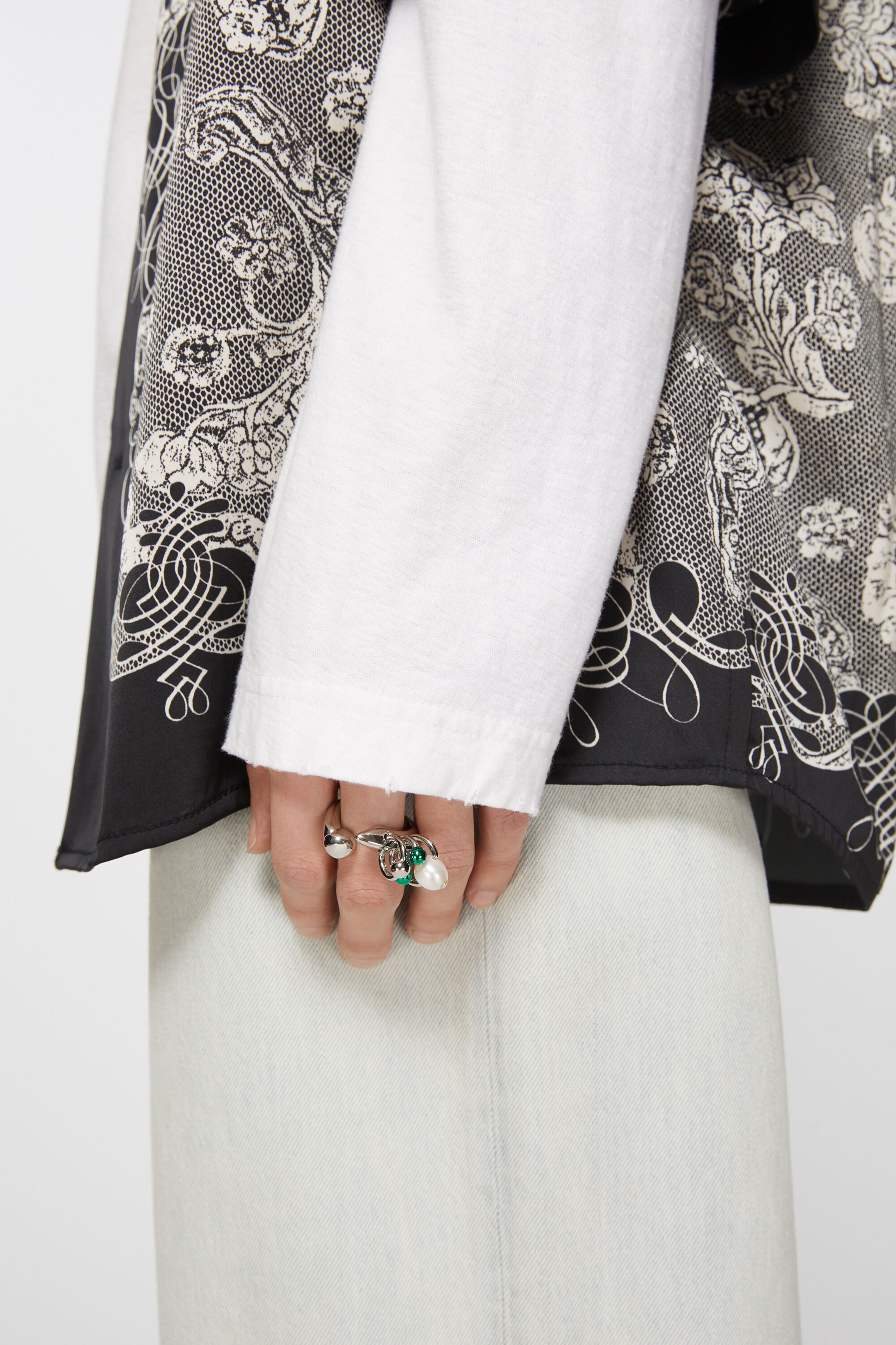 Acne Studios Pearl-embellished Ring In White