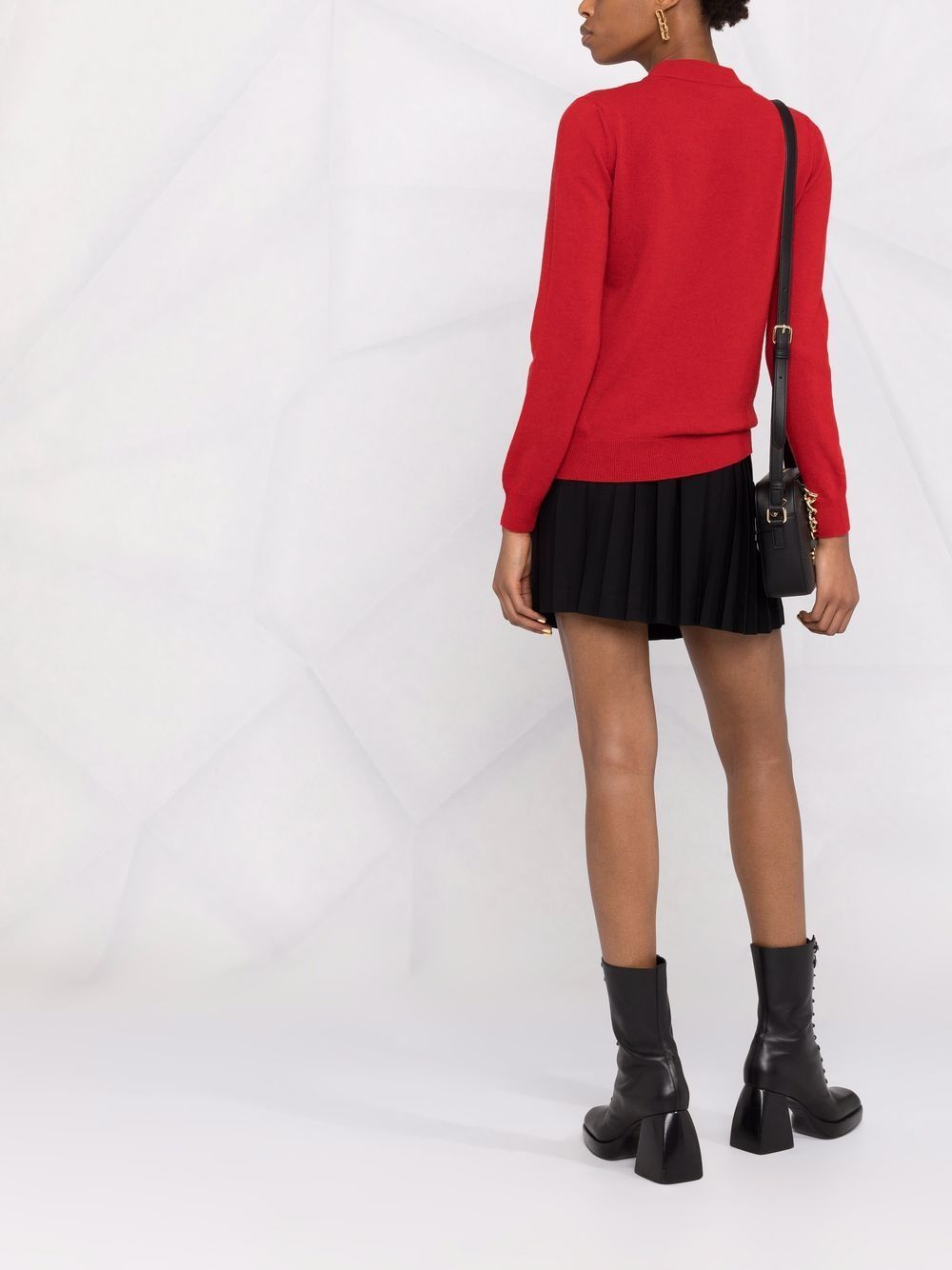 Moschino Logo Knit Jumper In Red
