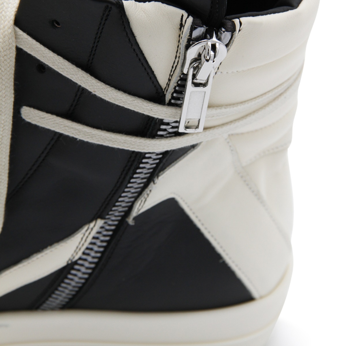 Rick Owens Geobasket Leather High-top Sneakers In White