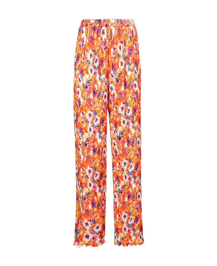 Msgm Floral-print Elasticated Palazzo Pants In Orange