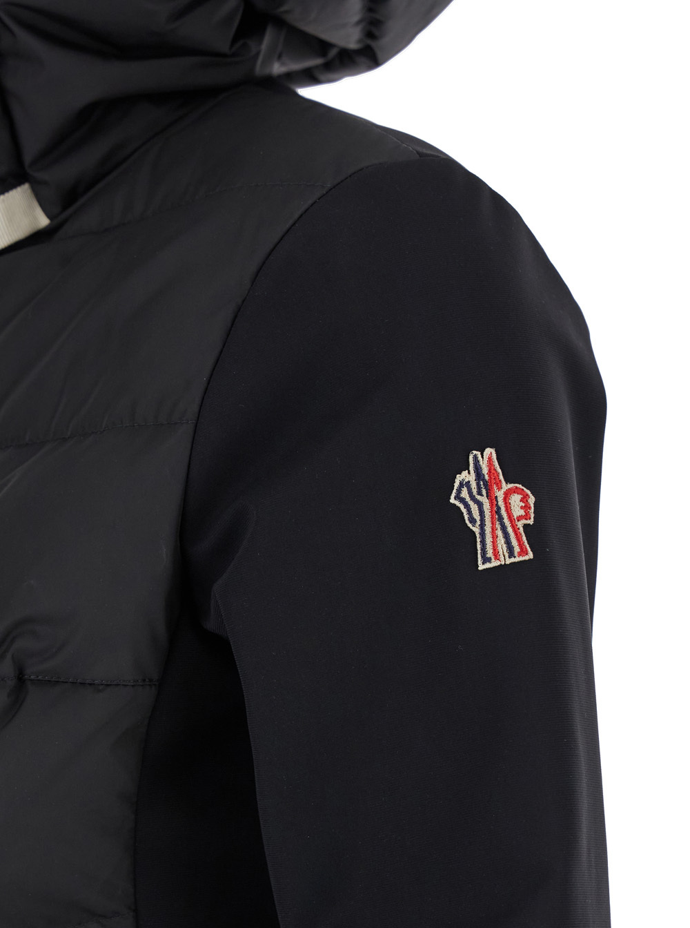 Moncler Grenoble Women Padded Sweatshirt With Hood And Zip In Black