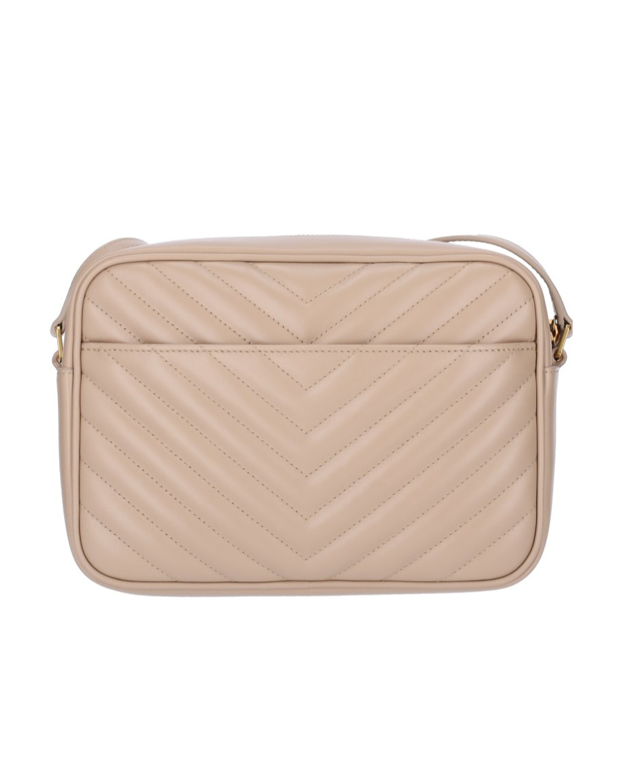 Saint Laurent Lou Quilted Crossbody Bag In Nude