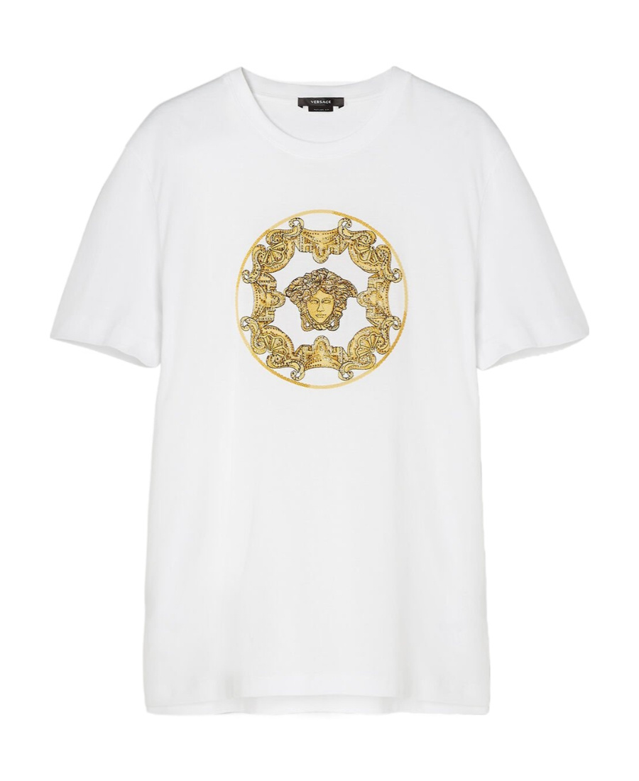 Shop Versace Medusa Motif T-shirt In White