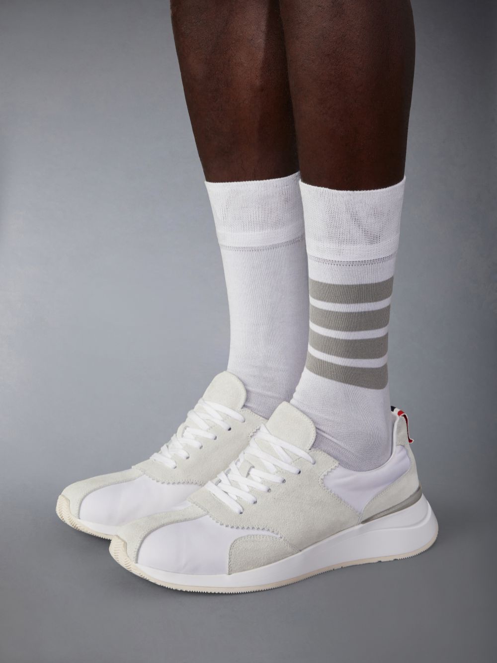 Thom Browne Sprinter Panelled Sneakers In White