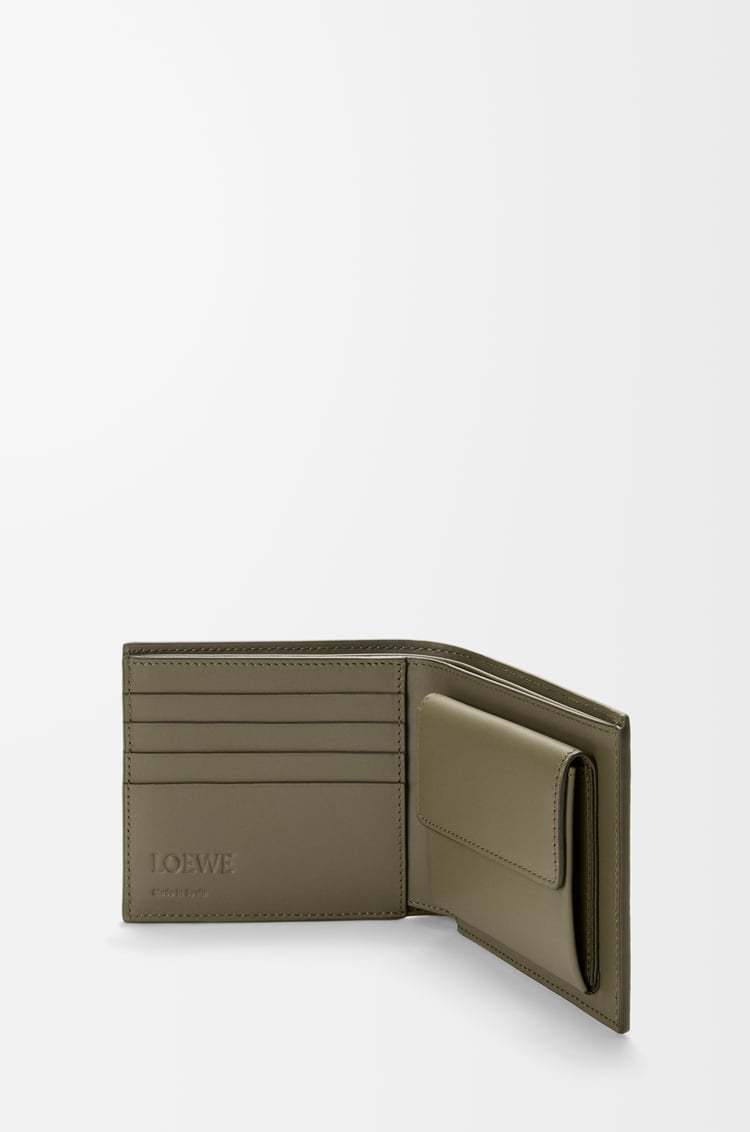 Loewe Bifold Coin Wallet In Satin Calfskin In Green