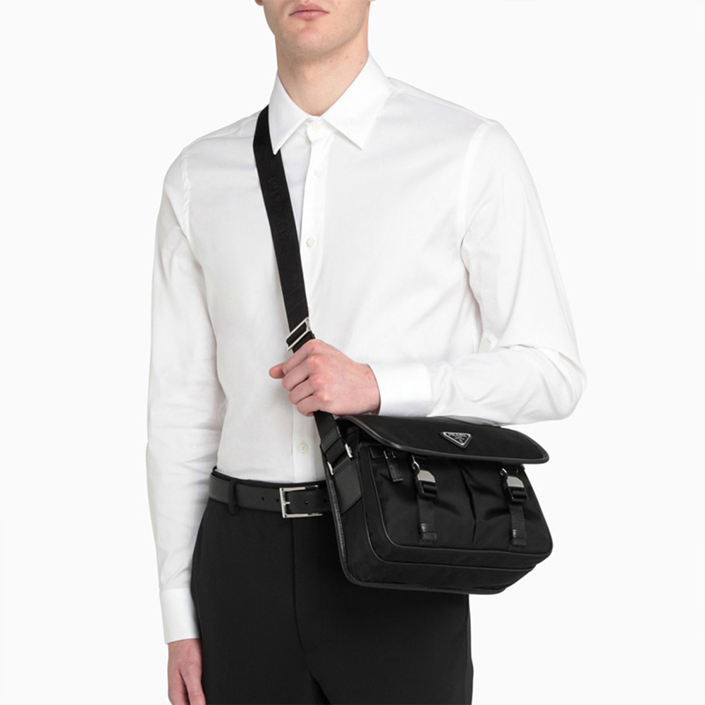 Prada Re-nylon Shoulder Bag In Black