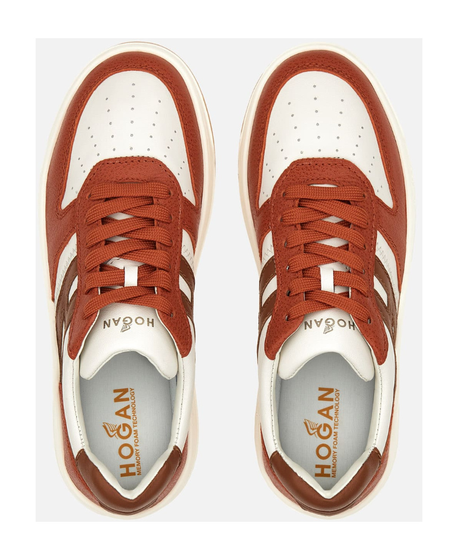 Hogan H630 Lace-up Leather Sneakers In Multicolor
