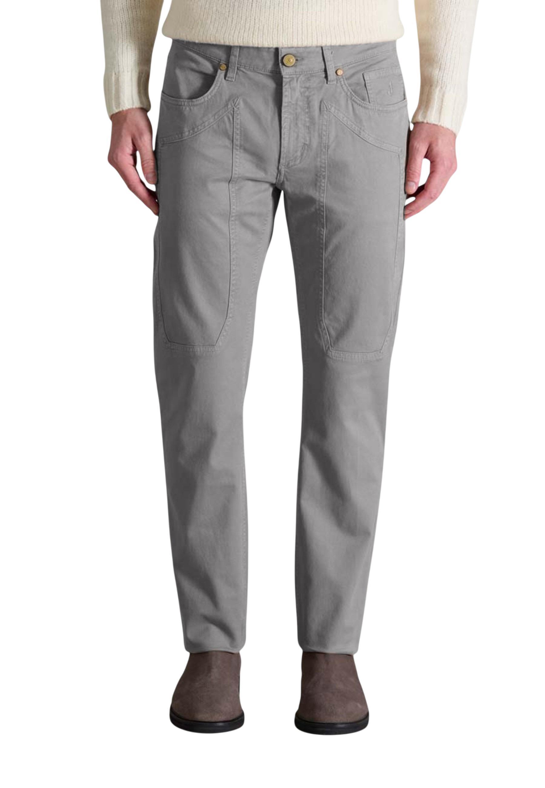 Jeckerson Casual Pants With Belt Loops In Gray