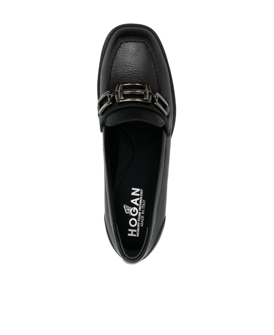 Hogan H623 Logo-plaque Loafer Pumps In Black