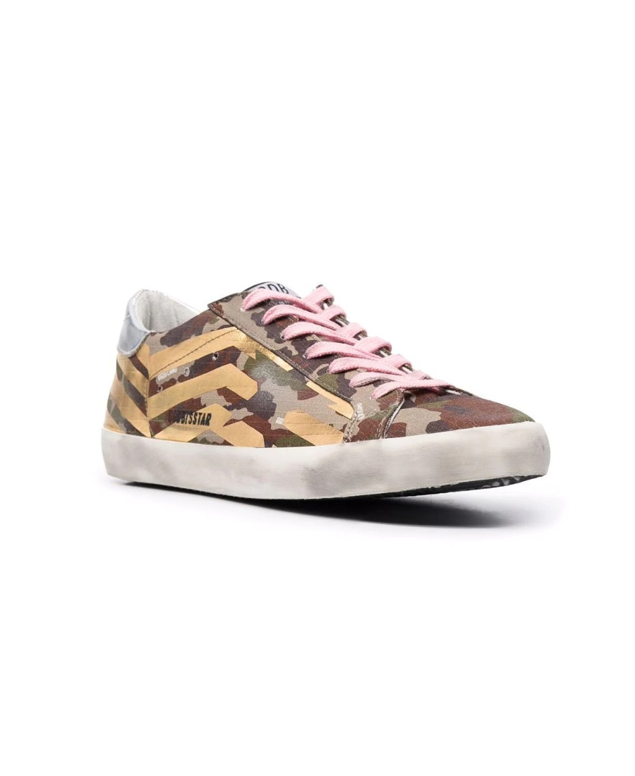 Golden Goose Super-star Camouflage-print Sneakers In White