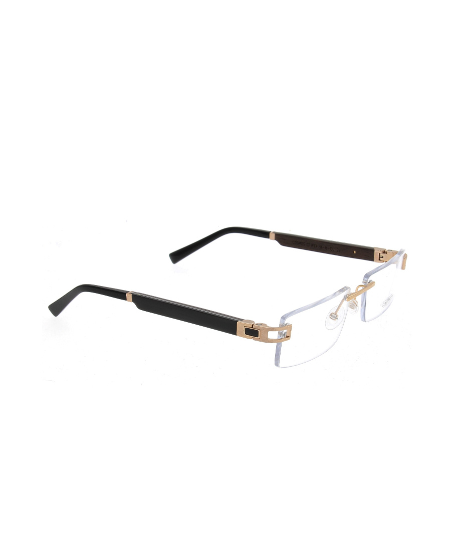 Gold And Wood Logo Flat Mirror In White
