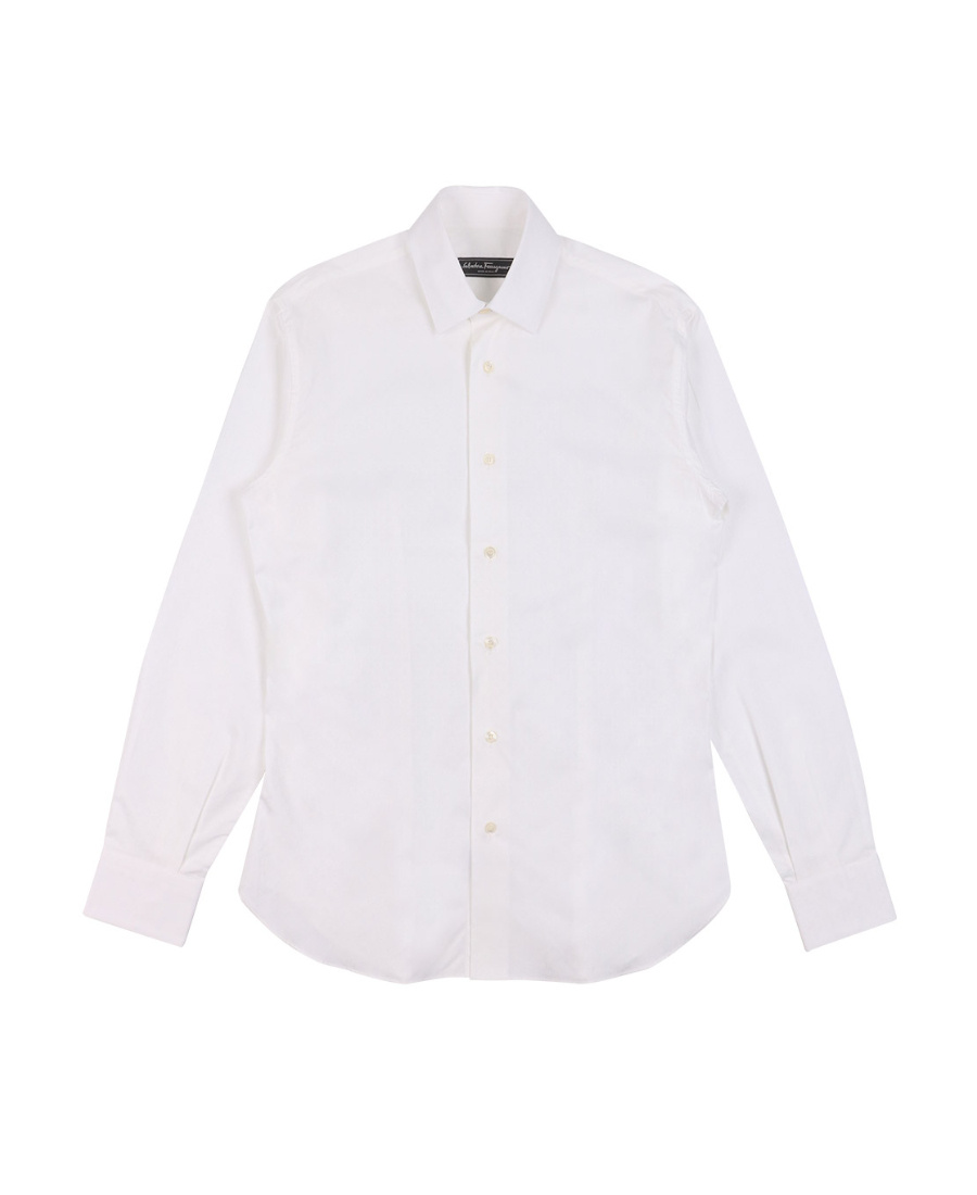 Ferragamo Button Lapel Shirt In White