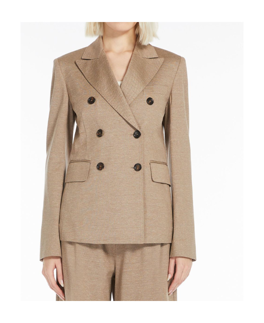 Max Mara Plain Knitted Suit Jacket In Brown