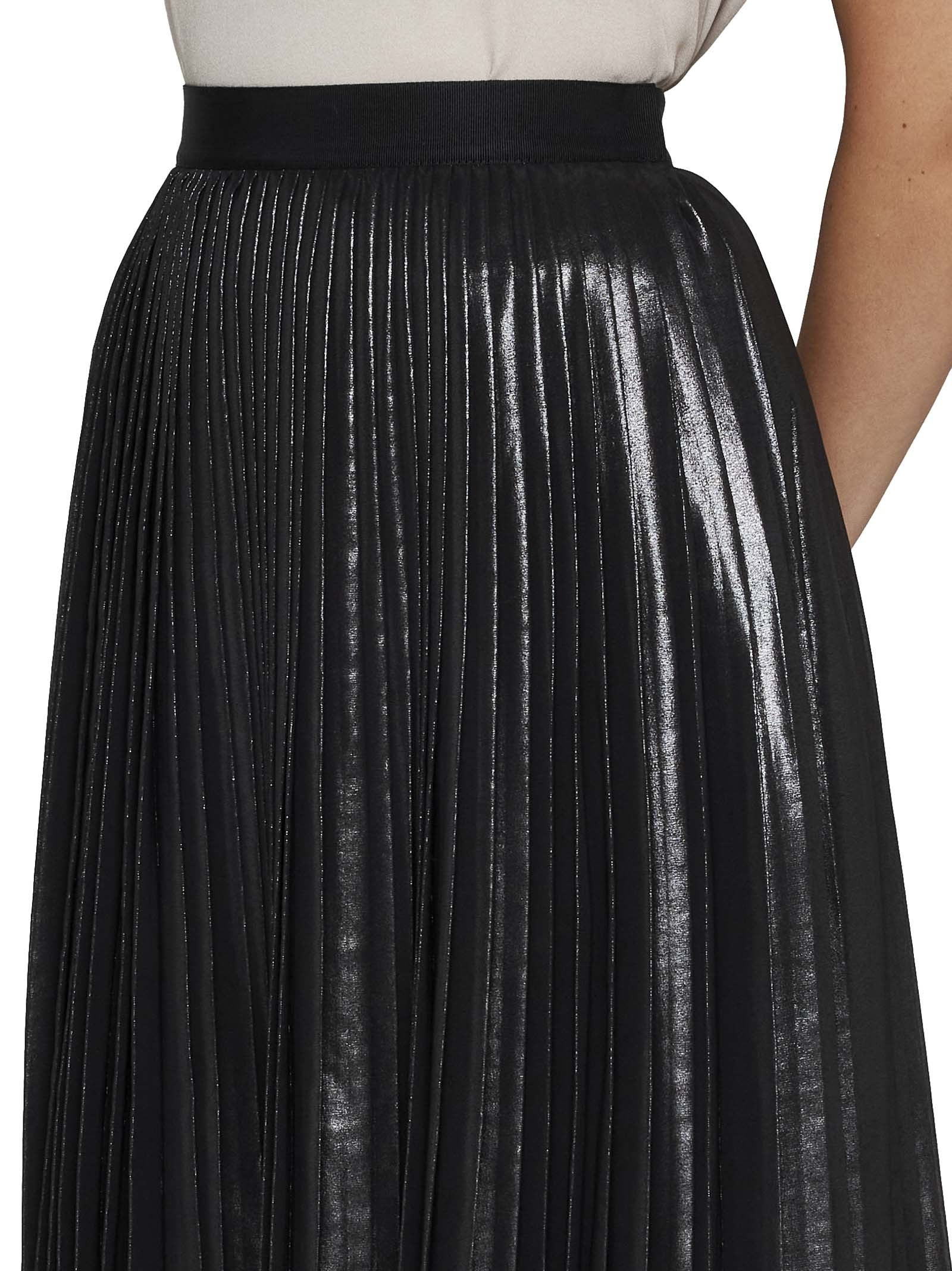 Fabiana Filippi Elasticated Waistband Pleated Midi Skirt In Black