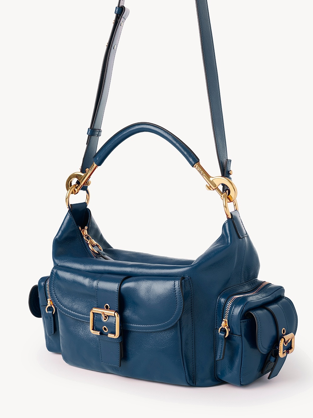 Chloé Womens Chloe Camera Medium Leather Shoulder Bag In Blue