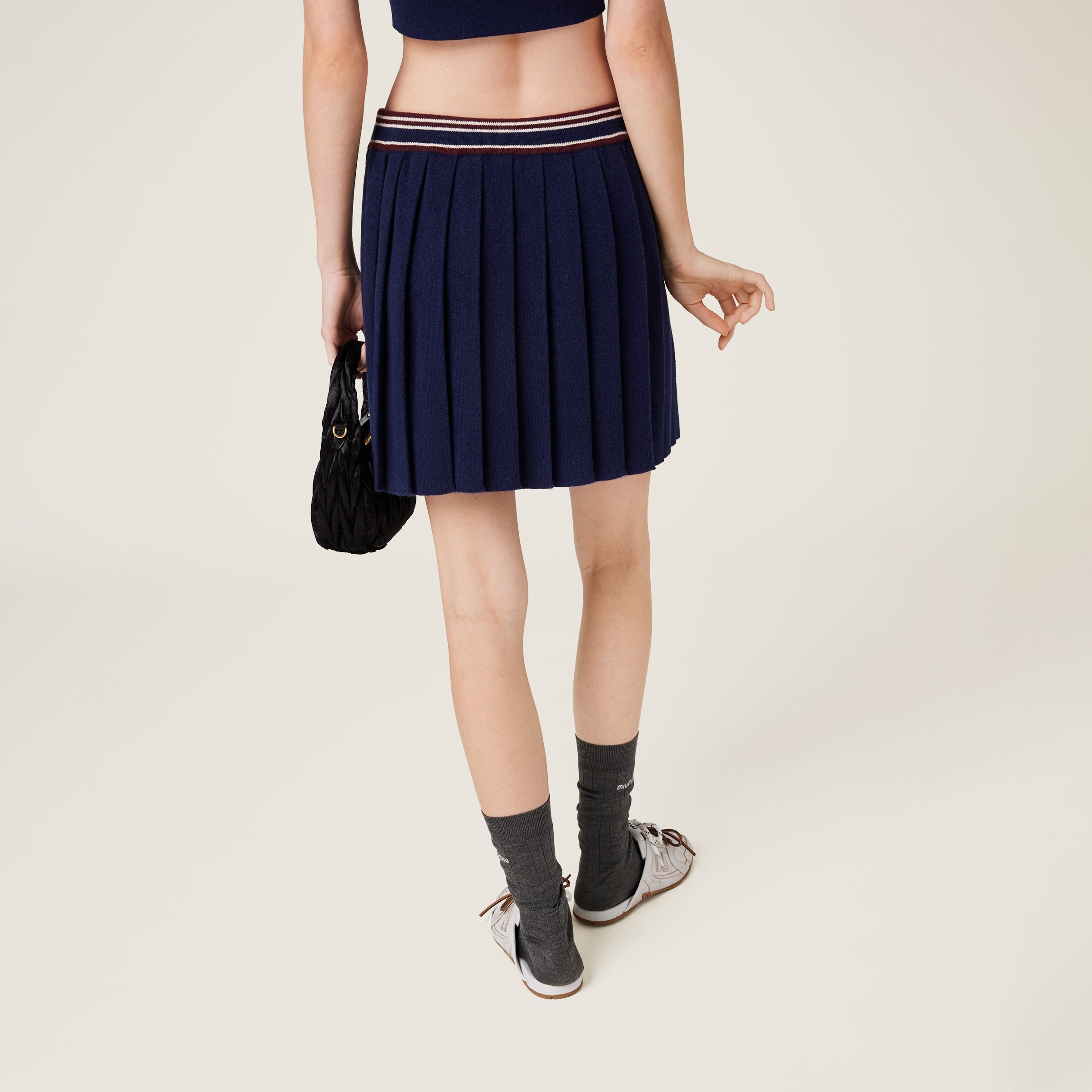 Miu Miu Pleated Mini Skirt In Black