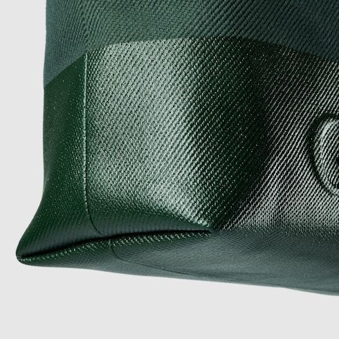 Gucci Canvas Tote Bag With Embossed Detail In Green