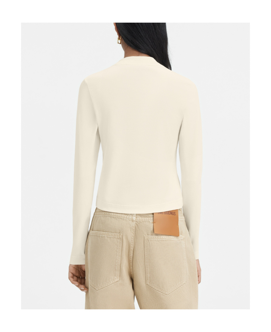 Jacquemus Le Gros Grin Logo-detail Long-sleeve T-shirt In White