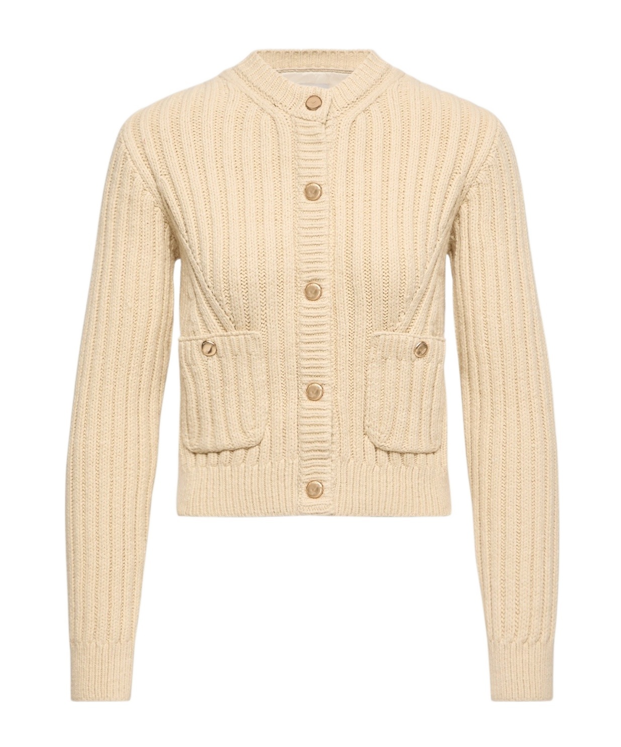 Moncler Cotton Padded Cardigan In Neutral