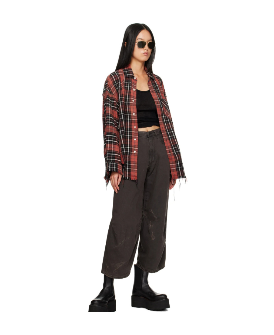 R13 Denim Trousers With Tina Logo In Black