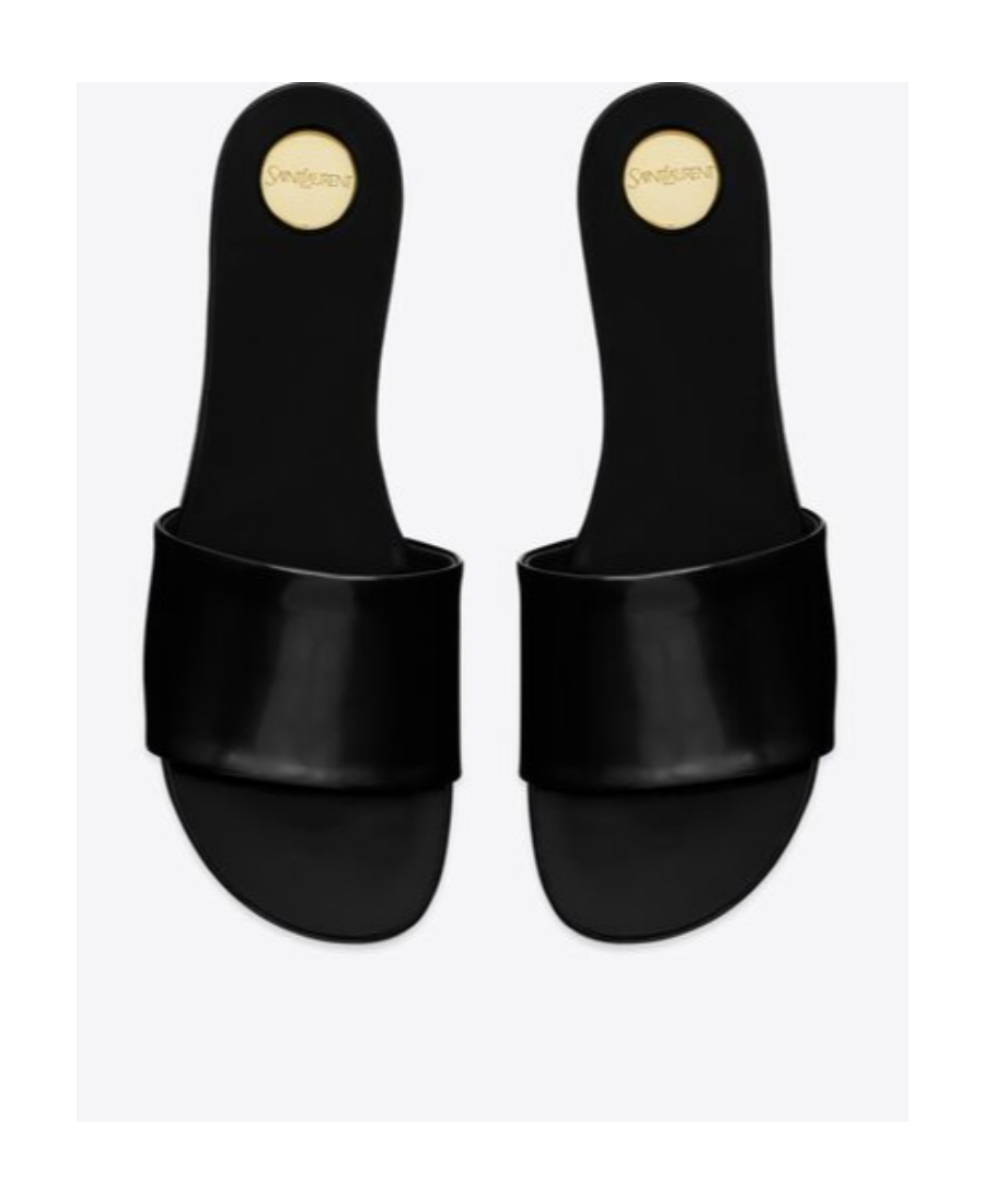 Saint Laurent Carlyle Slip-on Slides In Black