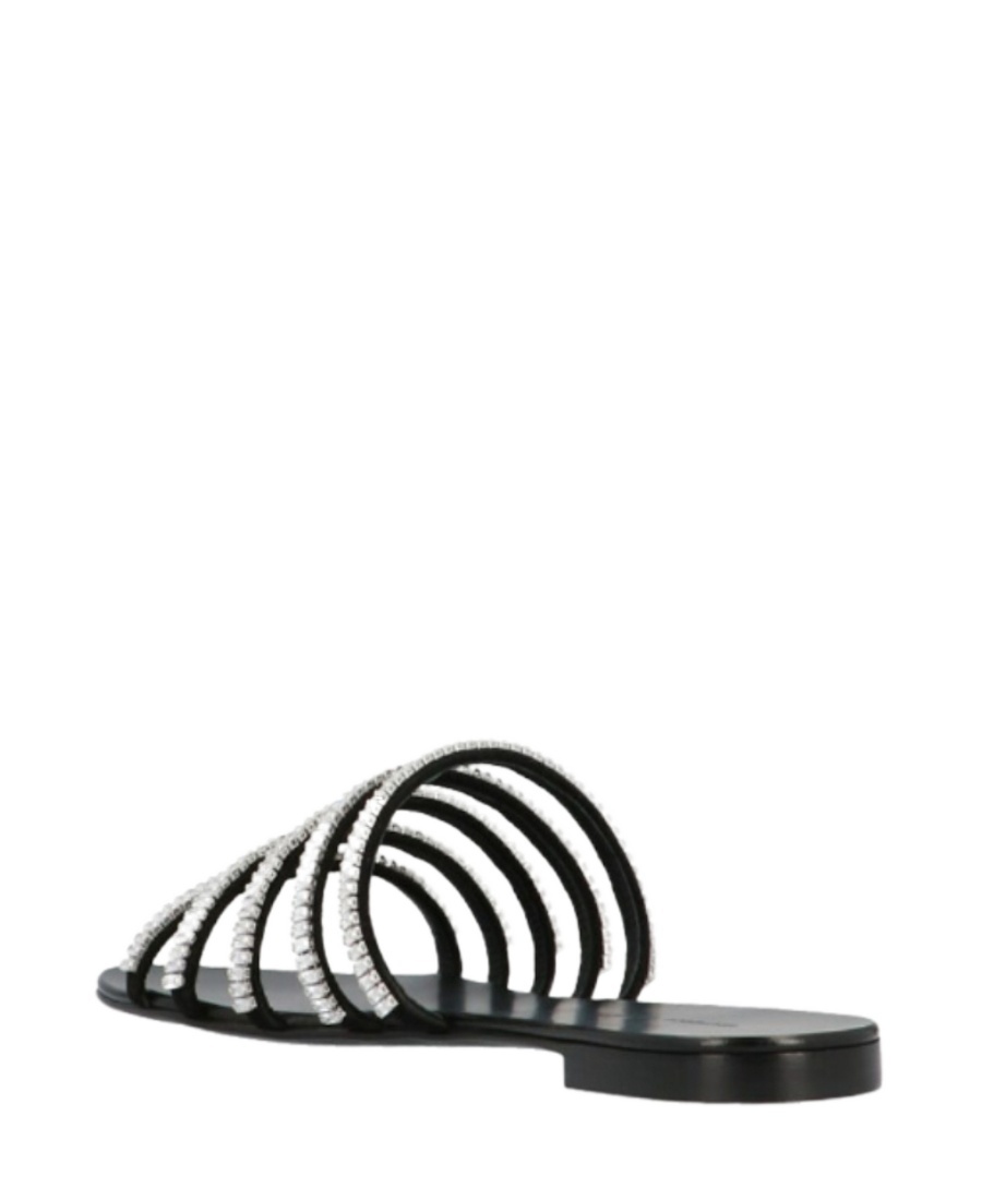 Giuseppe Zanotti Open-toed Flat-bottomed Sandals In Black