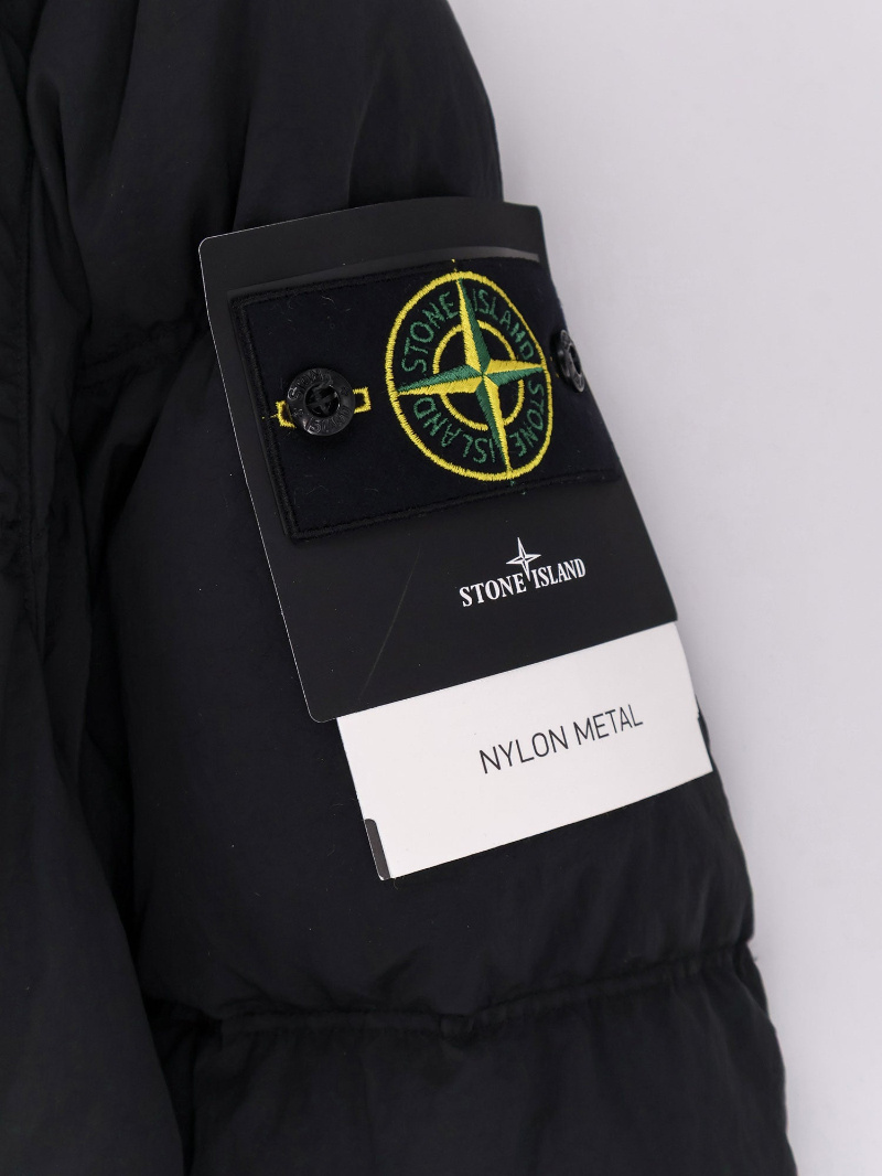 Stone Island Insulated Hooded Quilted Jacket In Black