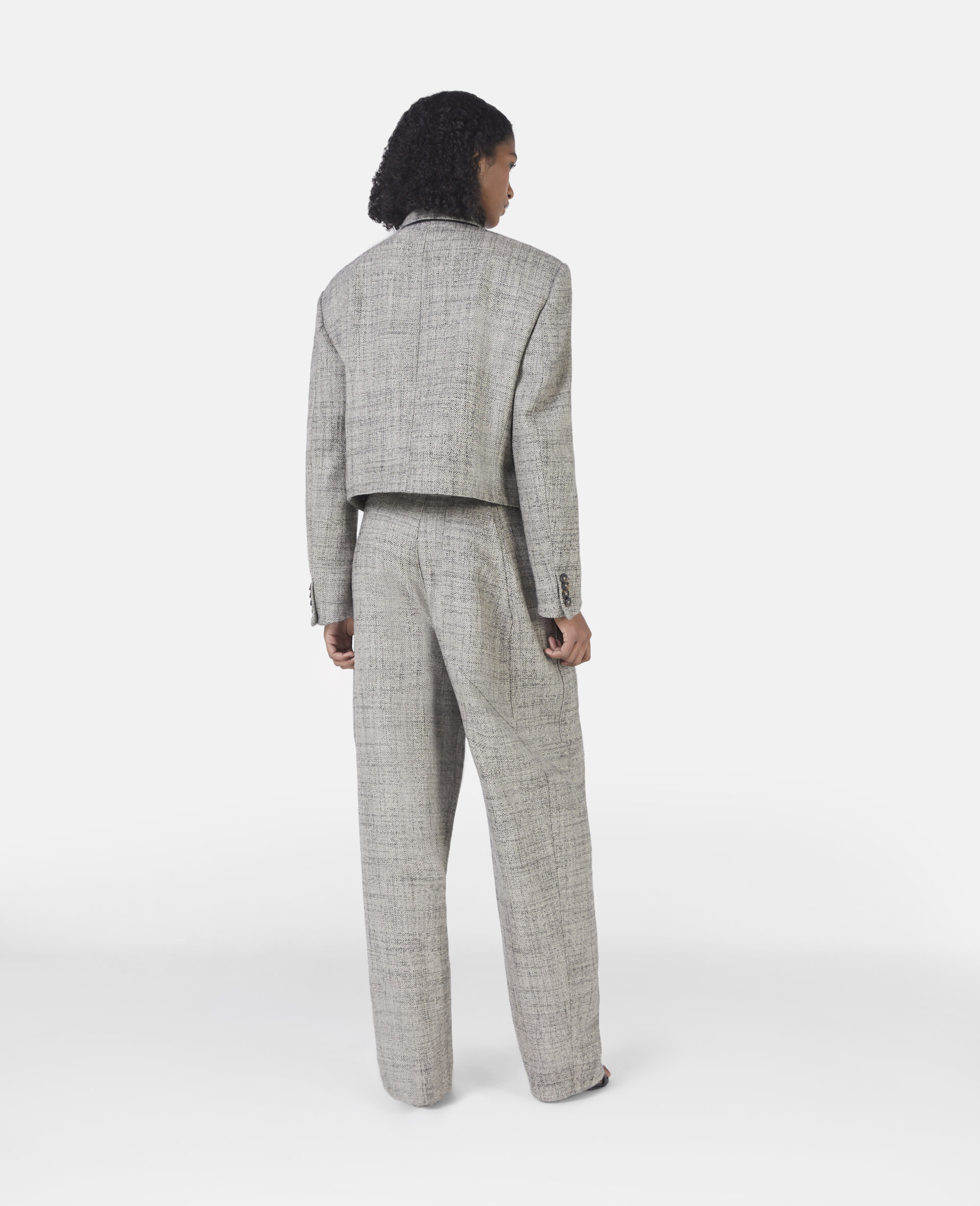 Stella Mccartney Cropped Double-breasted Blazer In Green
