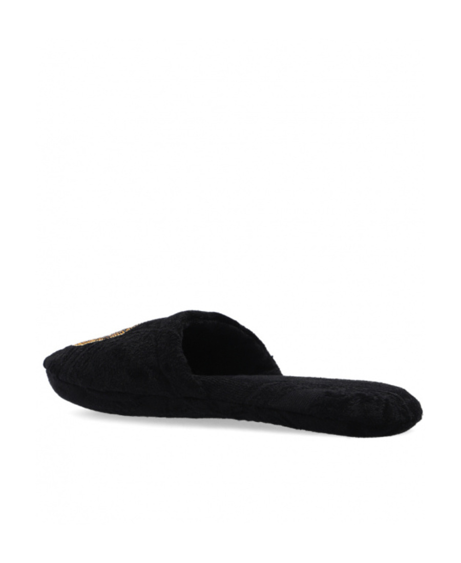 Versace Medusa Studded Slippers In Black