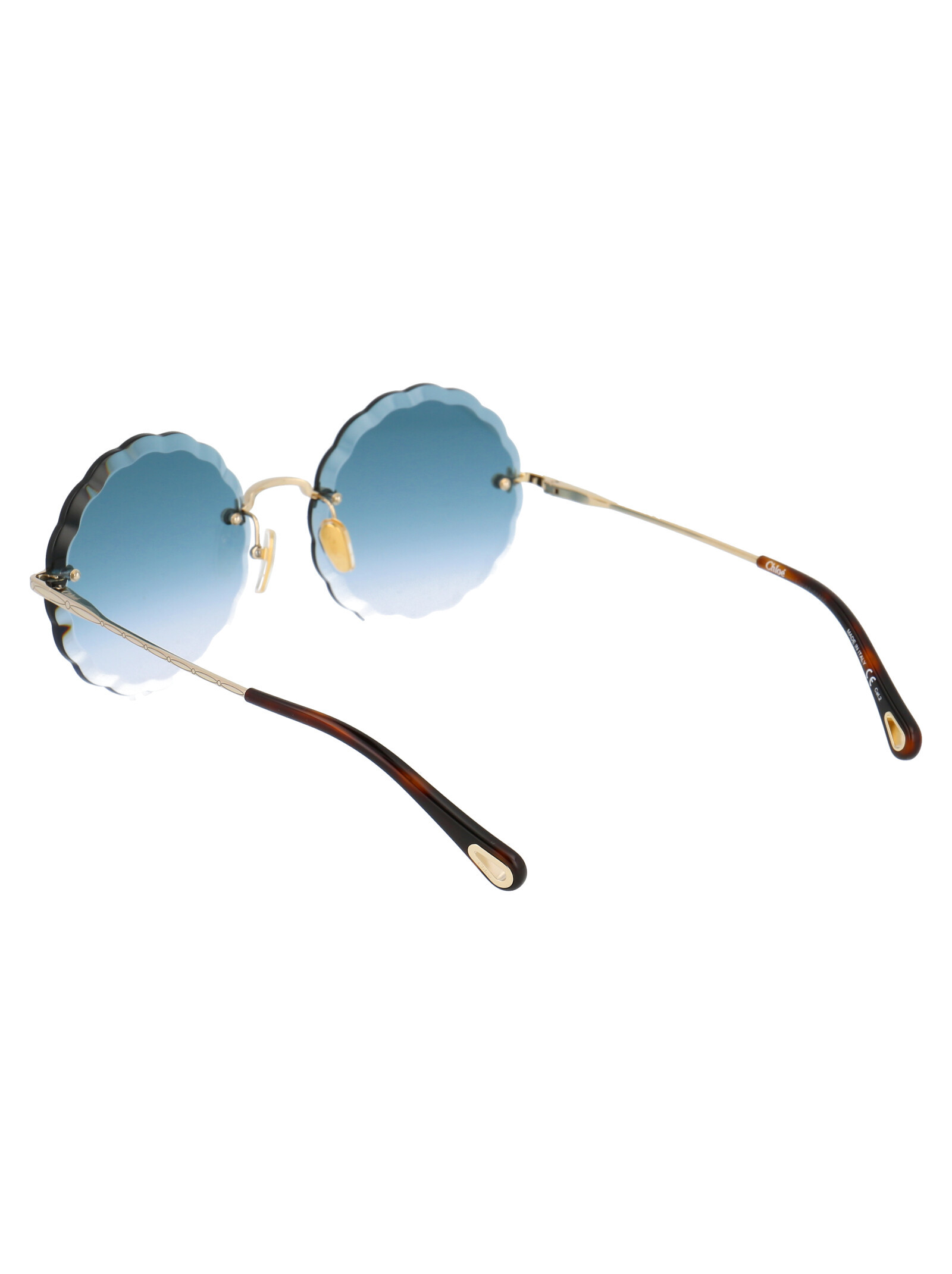Chloé Rosie Round Frame Metal Sunglasses In Blue