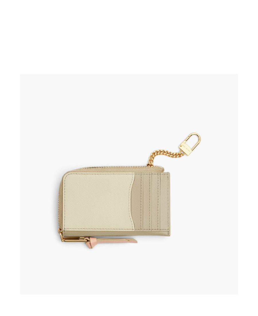 Marc Jacobs Zip Wallet With Card Slots And Logo In Nude