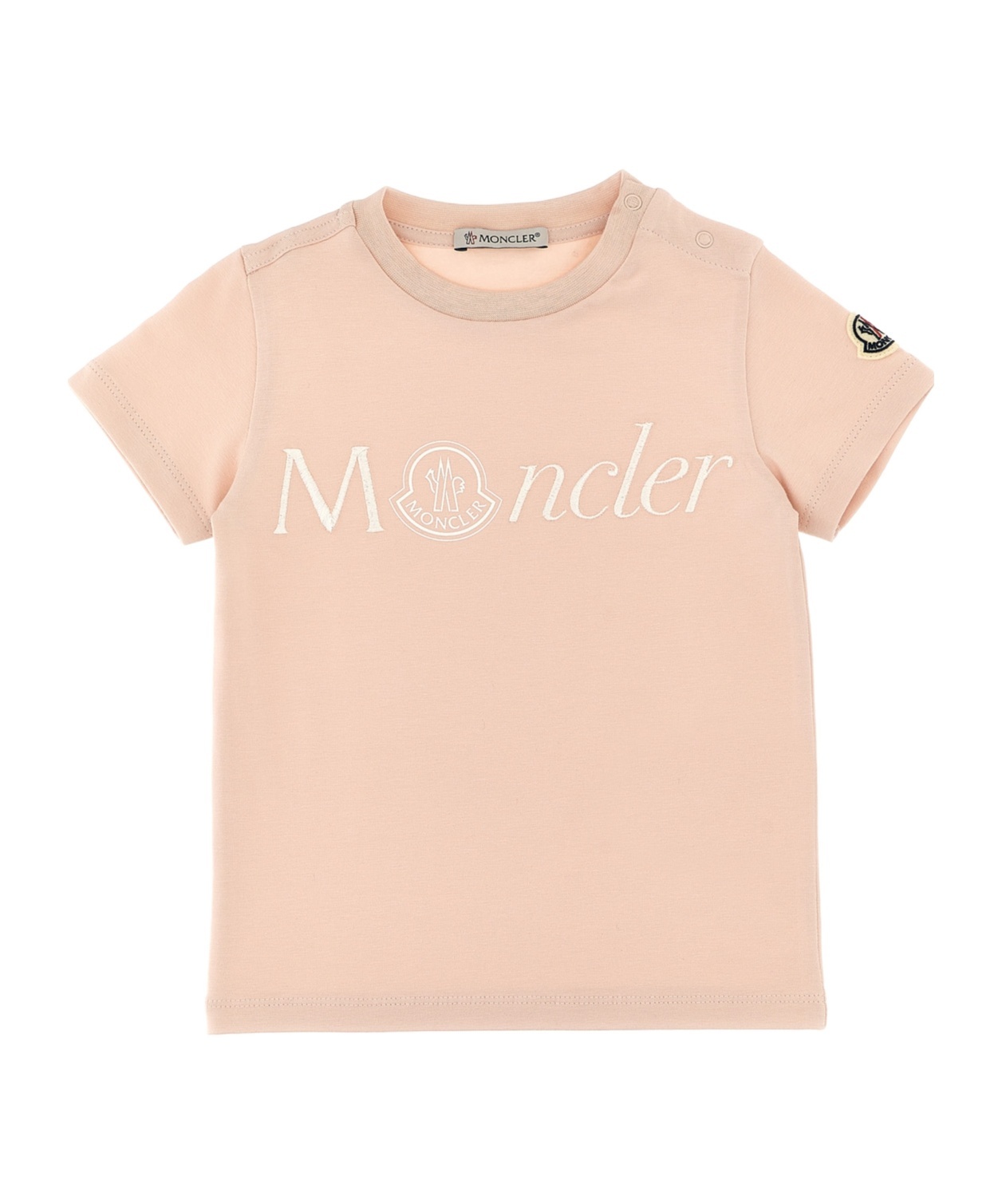 MONCLER MONCLER ENFANT LOGO EMBROIDERED CREWNECK T-SHIRT
