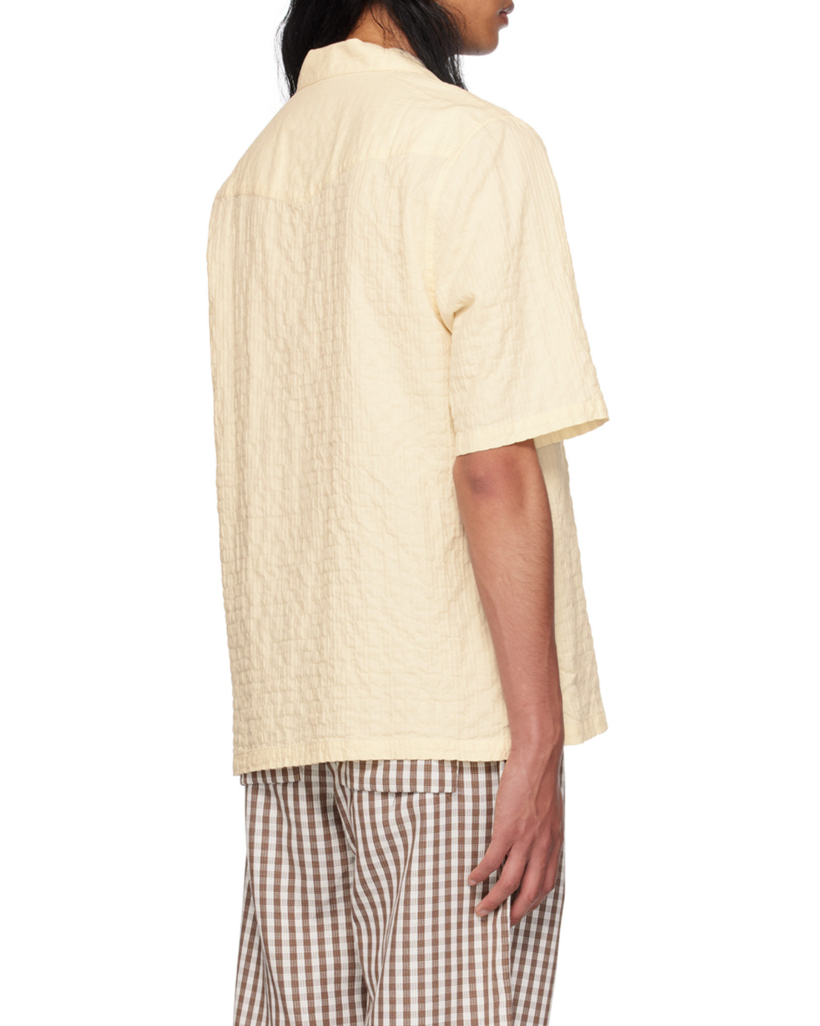OFFICINE GENERALE WAFFLE-EFFECT SHORT-SLEEVE SHIRT