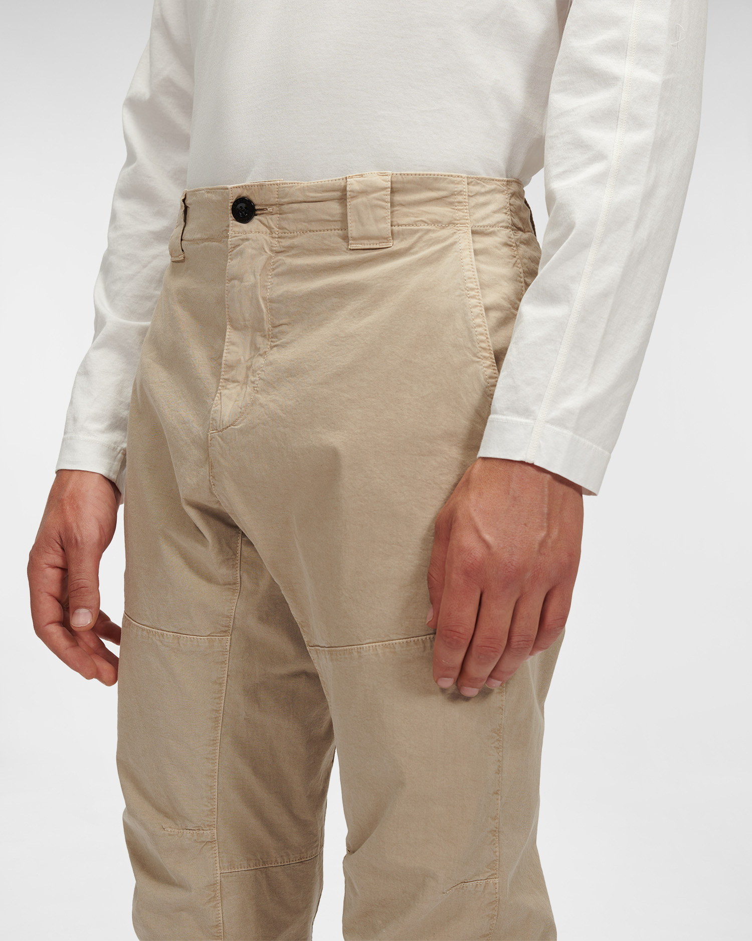 C.p. Company Logo-patch Tapered Trousers In Nude