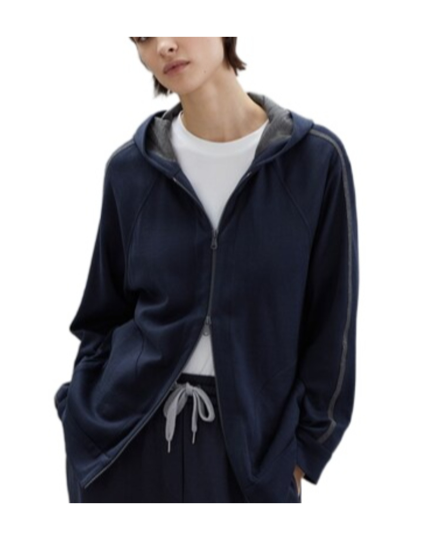 Brunello Cucinelli Trim Embellished Zipped Hoodie In Black